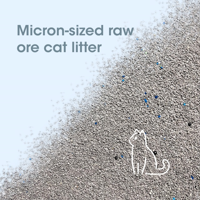 Quick-Absorbing Mineral Cat Litter, Tightly Clumped, Less Prone to Scattering, Easy-to-Clean Mineral Sand.