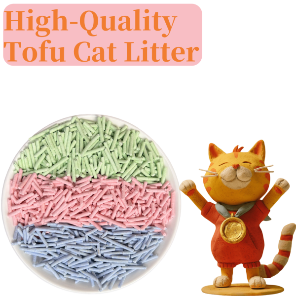 Low-dust tofu cat litter, powerful clumping, high-quality tofu-based cat litter, natural plant cat litter that doesn’t stick to the bottom easily.